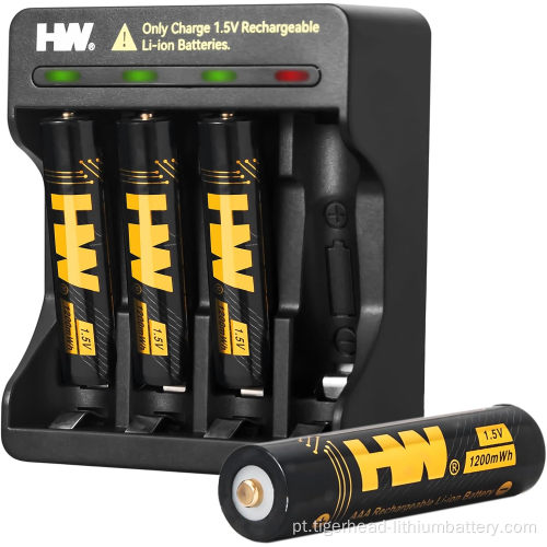 baterias de lítio recarregáveis ​​de 4P 1.5V AAA 1200mWh